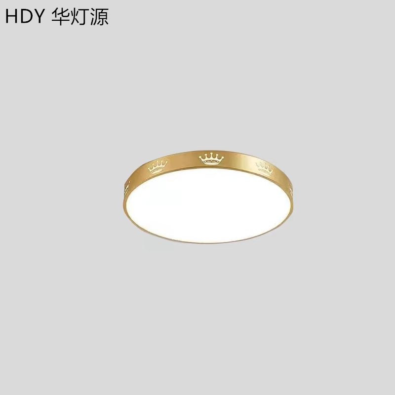 圆形主卧室吸顶灯皇冠侧发光全铜餐厅/卧室/书房吸顶