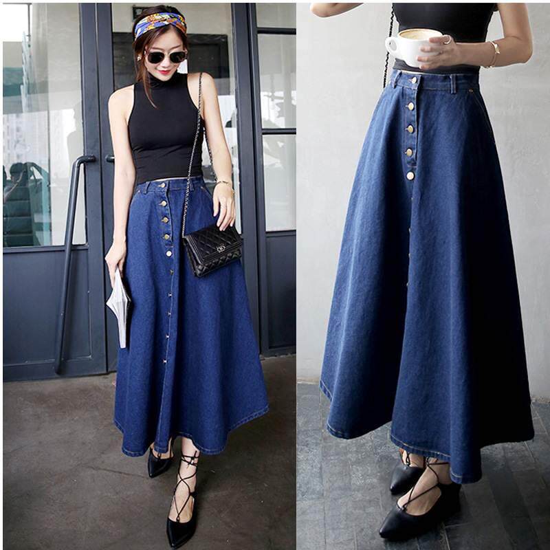 成都夏季韩版大码显瘦牛仔a字裙大摆伞裙学生中长款高腰牛仔半身|msdalam kategori Butik wanita / wanita, skirt - dari Buy2taobao.com untuk memberikan perkhidmatan ejen Taobao profesional membeli