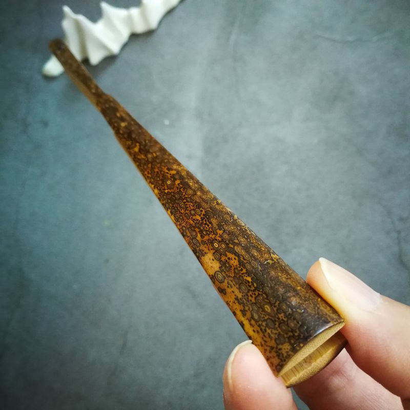 手工空白梅鹿老料文玩折扇高油性