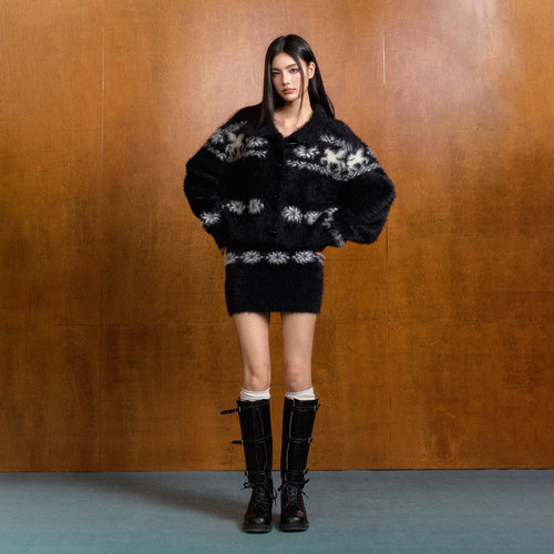 AGAM费尔岛吊带连衣裙+毛衣开衫