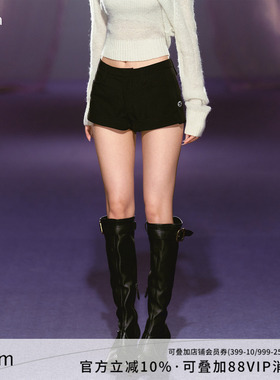 AGAM 经典mini小香短裤 修身利落卷边显瘦低腰百搭休闲短裤