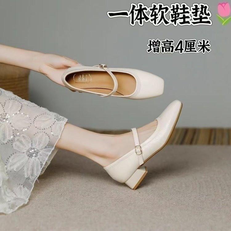 红青蜓法式玛丽珍女鞋2025新款