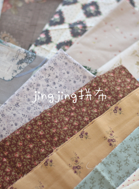 【绝版孤品】yuwa露香日本纯棉印花 早苗圆部碎花水玉拼布娃衣料