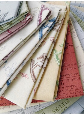 日本yuwa进口纯棉布料 2023年向野早苗新款拼布法式复古风现货