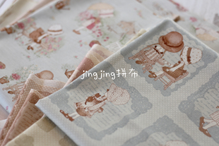 日本进口纯棉印花布料 面料 苏姑娘复古人物拼布娃衣手工服装