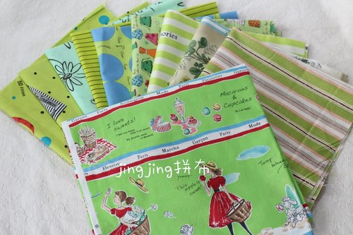 【绝版珍藏】日本进口小关玲子绿色10色四分布组 经典人物条纹