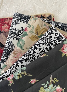 【绝版珍藏】日本进口有轮yuwa高级面料 黑色玫瑰系列布组