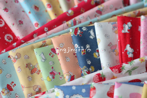 日本进口纯棉布料happy message30‘s松山甜美可爱风拼布娃衣手作