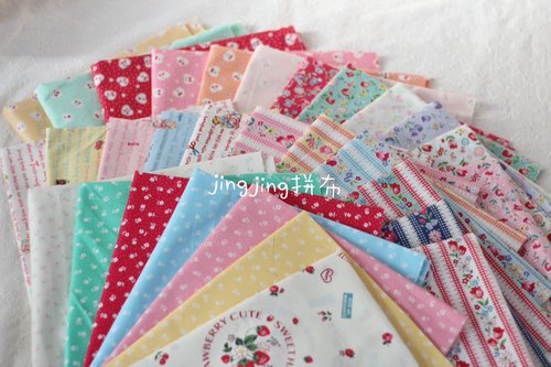 日本进口yuwa有轮松山敦子23年新款郁金香碎花拼布娃衣布料 米售