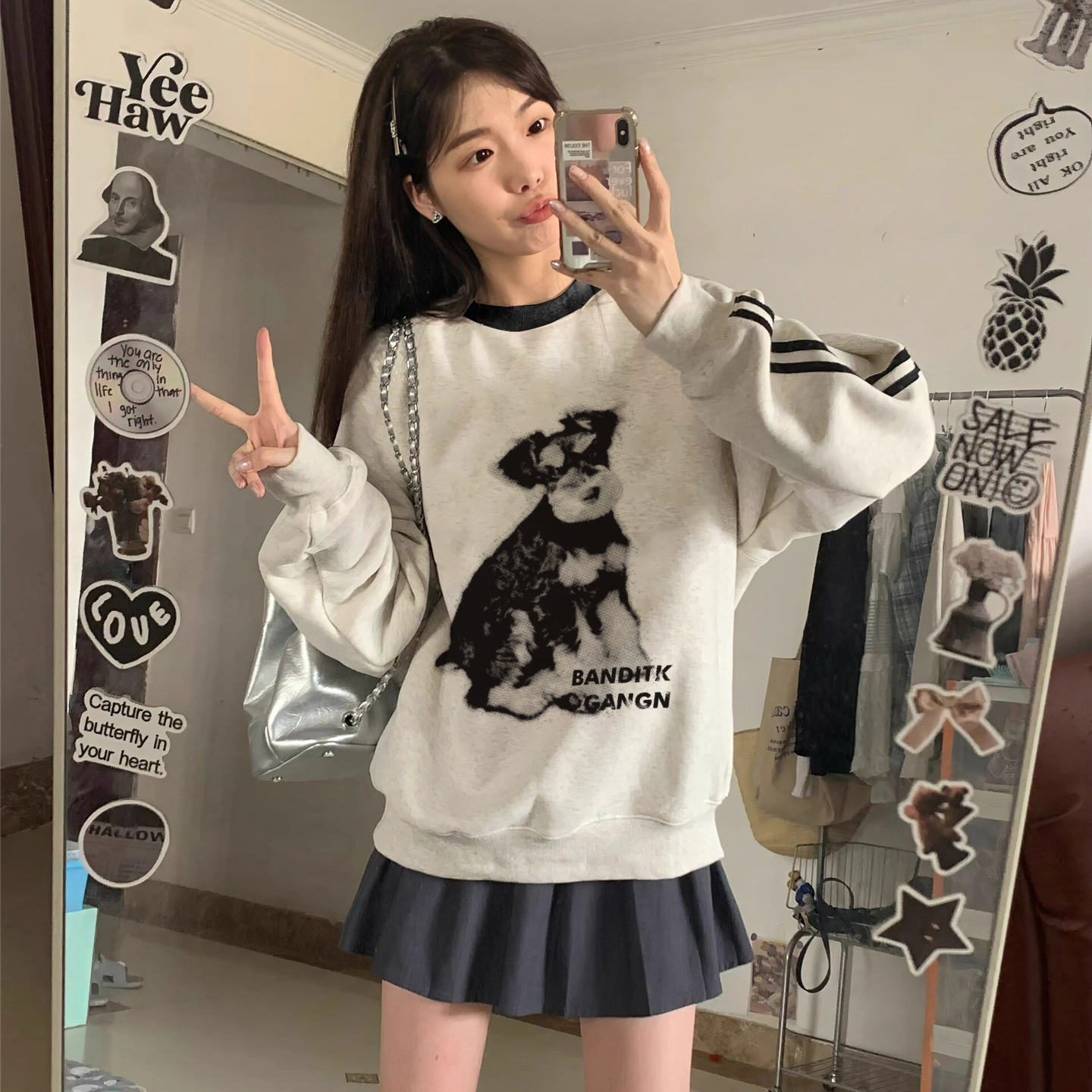 【送运费险】圆领小狗印花卫衣潮