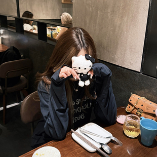 上衣早秋纯棉2025新款 T恤女内搭宽松休闲打底衫 柔软字母长袖 美式