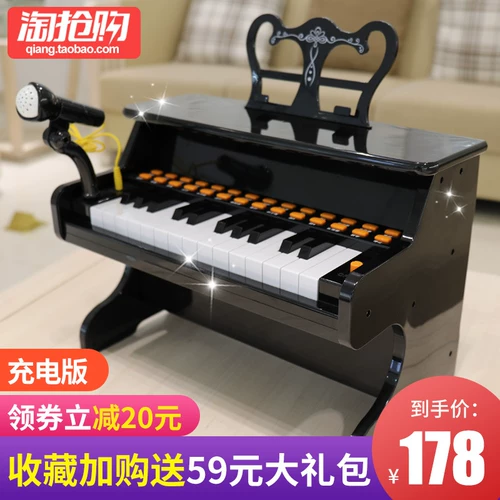 Пианино, музыкальный синтезатор, игрушка для начинающих, микрофон, 3-6 лет
