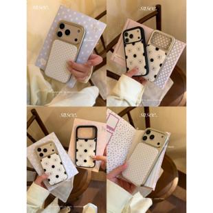 Snsee|波点熊！波点滴胶系列磨砂黑边电镀亮面亚克力银边框手机壳适用于苹果iphone17promax16pro1514