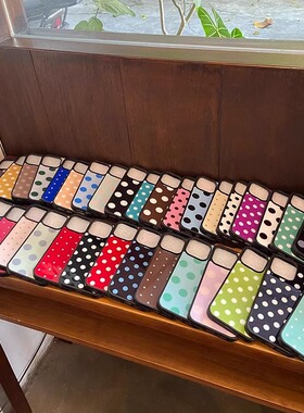 复古文艺波点ins韩系适用苹果16promax苹果手机壳iPhone15pro亚克力黑边14pro防摔13pro全包保护套12pro/11