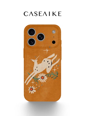 花朵独角兽适用苹果17promax手机壳iPhone16pro磁吸女新款15艺术14复古好看13/12轻奢菲林二合一11防摔保护套