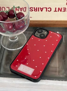 韩系冬日氛围感圣诞红色波点适用苹果iPhone17promax手机壳16pro小米17pro华为mate60p7080三星S23防摔保护套