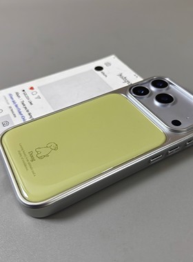 抹茶绿线条小狗新款银边手机壳适用苹果iPhone17promax高级感air保护套小众16plus亮面15pro14防摔简约13气质