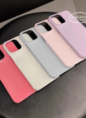 高级感ins风简约纯色半包苹果手机壳菲林壳适用iPhone15pro/14promax/13/14plus手机壳苹果12mini硬XS保护套