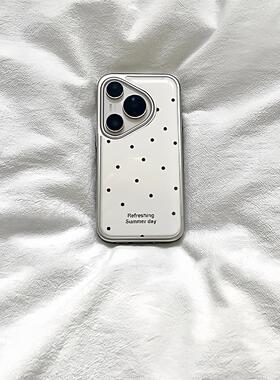 适用于华为pura80pro手机壳p70新款p60/p50e/40潮nova14pro/13软边12ultra防摔11/10/9/8保护套黑色波点英文