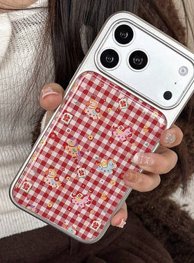 马年手机壳格纹小马发财新款银框适用苹果iPhone17promax高级感保护套小众16plus亮面15pro14防摔简约13气质