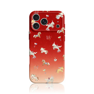 适用苹果17promax华为pura80/nova14一加opporeno15荣耀500红米k90菲林iqoo手机壳vivos30新春喜庆马年氛围感