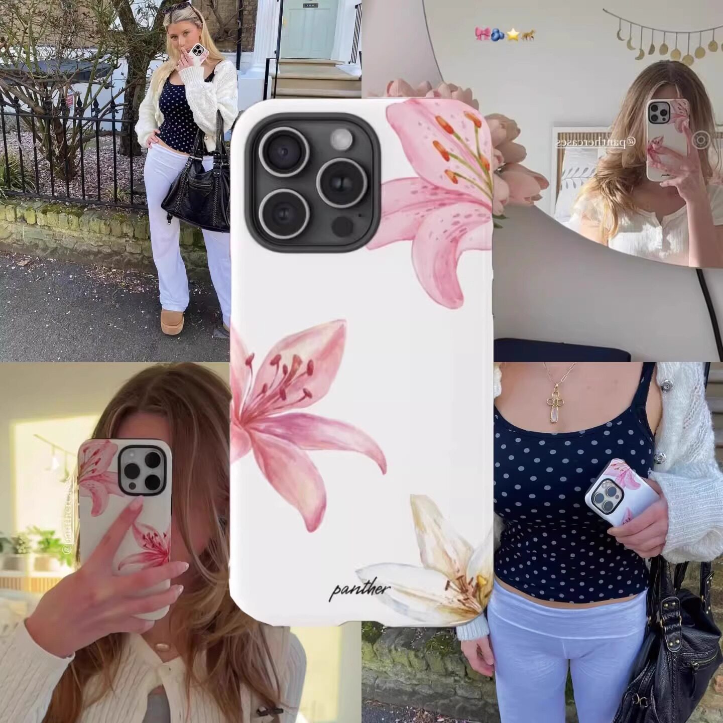 艺术花朵适用苹果16promax手机壳