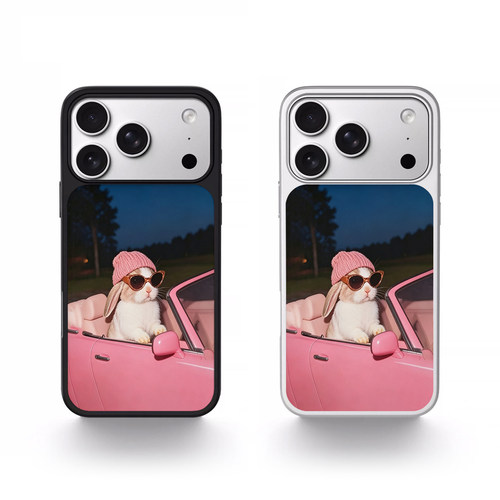 粉兔子超跑磁吸iPhone17手机壳