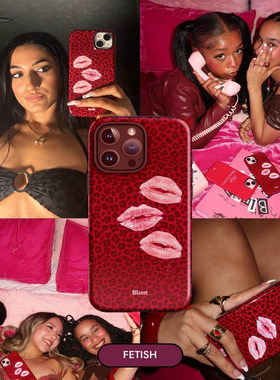 诱惑红色豹纹嘴唇适用于苹果17promax手机壳菲林壳二合一iPhone16创意手机壳15promax磨砂高级14防摔17保护套