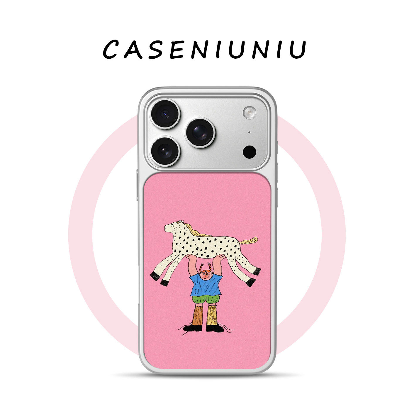 创意趣味大力举马 适用苹果华为小米手机壳磁吸iPhone17promax新款16艺术15ins小众14独特高级13不撞款手机壳