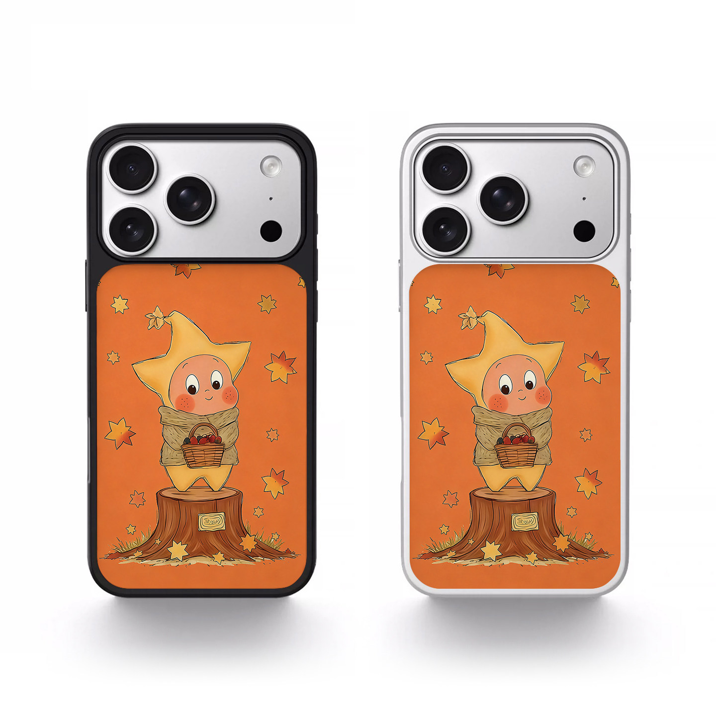 树桩星星人适用苹果手机壳iPhone17promax卡通原创小米简约华为ins风16pro磁吸15新款14韩系13黑边银边保护套