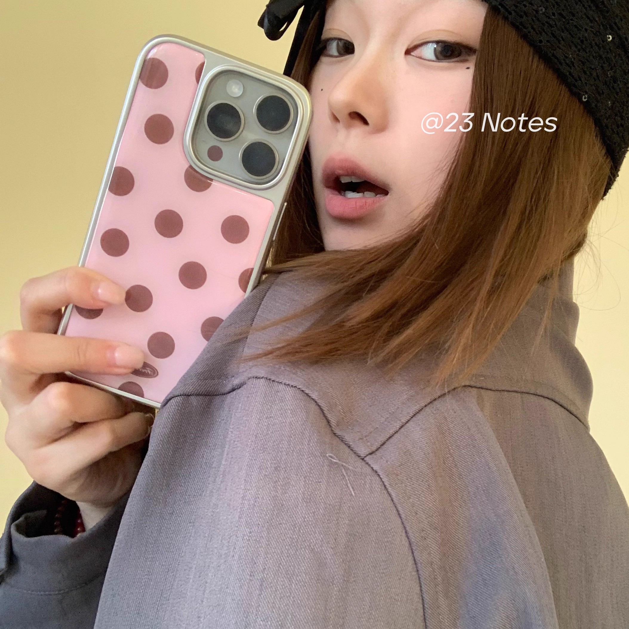 少女粉棕波点古早简约韩系ins风iPhone17promax苹果16promax手机壳13全包14pro新款15promax保护套