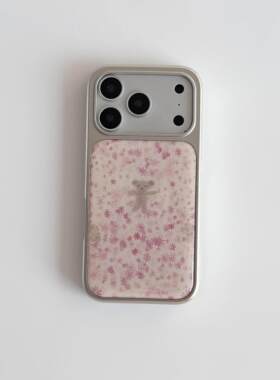 ins小花碎花复古小熊电镀银磁吸适用苹果iPhone17promax手机壳1615pro小米1415Pro华为mate60p70三星S23防摔