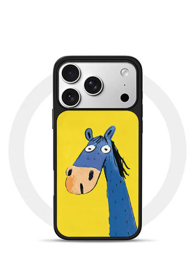 ins风复古抽象马黑边电镀银磁吸适用苹果iPhone17promax手机壳1615pro小米1415Pro华为mate60p70三星S23防摔