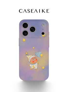 紫色星星人适用苹果17promax手机壳iPhone16pro磁吸女新款15卡通14可爱超火13/12潮流菲林二合一11防摔保护套