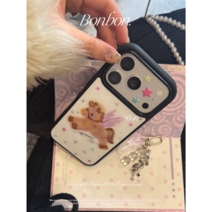 Bonbon 16p15pro手机壳iphone14 星愿小马～新年天使小马黑框磨砂全包大孔手机壳～适用于苹果17promax