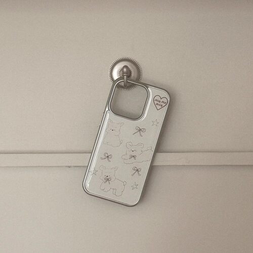 可爱丝带小狗手机壳适用苹果iPhone17promax高级感华为p80保护套小众16plus亮面15pro14防摔mate70简约13小米