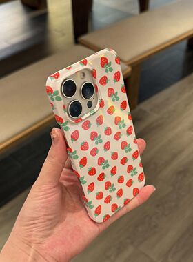 ins甜甜草莓少女风可爱适用于苹果手机壳菲林壳适用iPhone17promax/16pro/13/14plus手机壳苹果12mini保护套