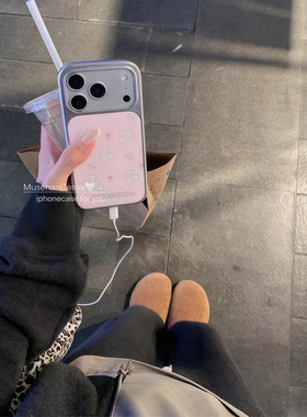 韩系ins甜美奶油粉可爱奶萌波点爱心熊适用16苹果17ProMax手机壳iPhone15电镀银14Pro/13pro壳17air软壳