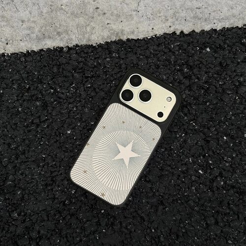 小众星星射线韩系新款黑框手机壳适用苹果iPhone17promax高级感保护套小众16plus亮面15pro14防摔简约13气质