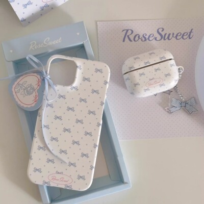 淡蓝色蝴蝶结韩国菲林壳二合一