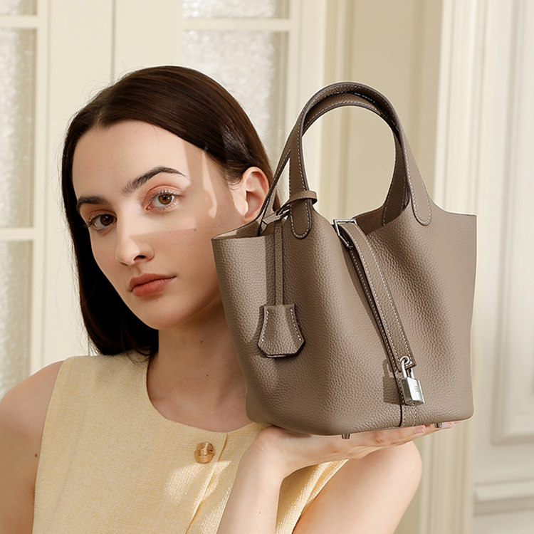 西柏莱菜篮子包包2025新新款时尚通勤真皮女包休闲女士手提水桶包,箱包皮具/热销女包/男包,水桶包,淘宝优惠券,粉丝福利购,淘宝优惠卷