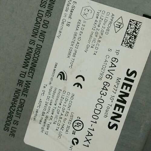 6av6643-0cd01-1ax1 MP277 10寸触控工业人机界面议价维修