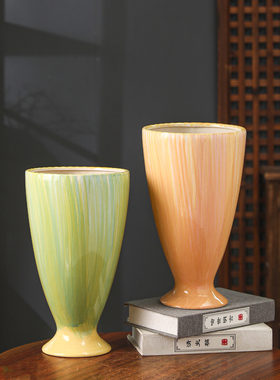 新中式陶瓷花盆高款简约轻奢高级家用室内蝴蝶兰绣球专用绿植盆栽