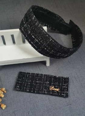 成人儿童简约不头疼黑色小香风后脑刘海碎发长小发贴魔术贴软发箍