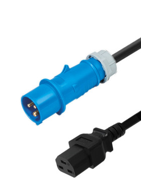IEC309蓝色工业插头16A32A转IEC320C21电源线UPS/PDU3*2.5平方