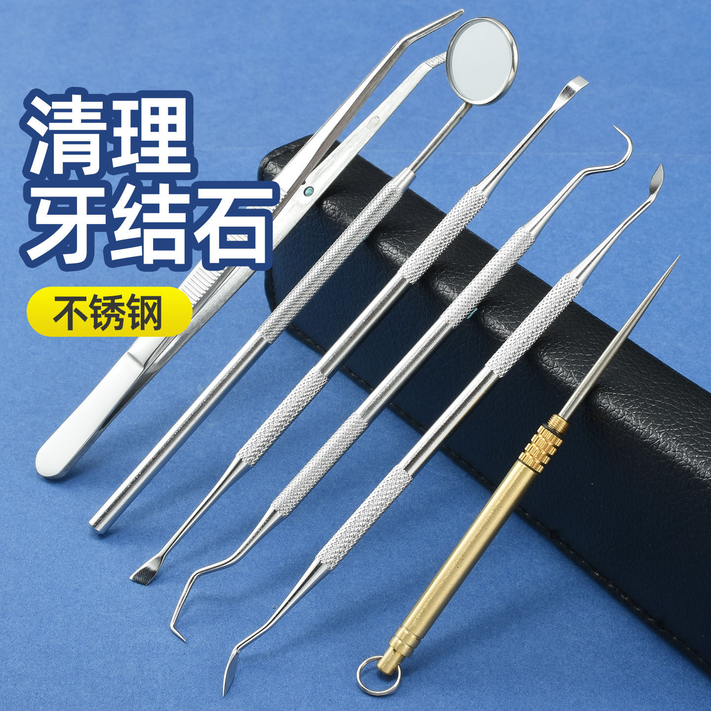 爆款牙结石工具不锈钢牙签牙齿清洁工具牙菌斑祛除神器洁牙洗牙器