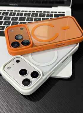 新款适用苹果17ProMax磁吸充电15简约16高级感手机壳iPhone13/14镜头全包12防摔透明1plus男女网红11硬保护套