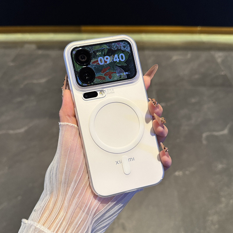 裸机手感适用小米17promax磁吸手机壳新款轻薄15亲肤磨砂大孔镜头MI17透明简约14pro情侣男女防指纹PC硬壳