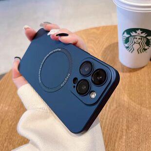 自带镜头膜适用苹果15pro手机壳Magsafe磁吸iPhone14plus无线充电13promax防摔11全包12磨砂防指纹硬壳