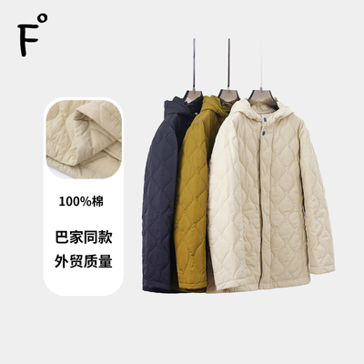 100棉连帽棉服外套2025冬新款